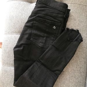 Rag & bone high rise ankle skinny black jeans